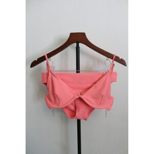 Billabong Women's Ribbed Underwire Bikini Set Coral Pink Size Small